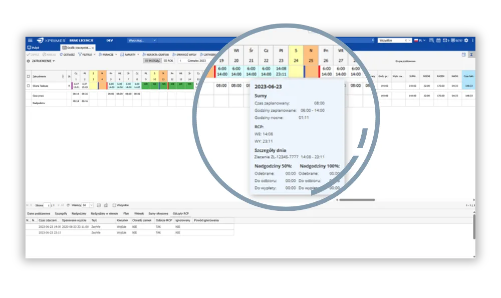 Screen systemu XPRIMER.TNA
